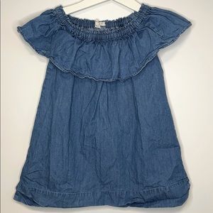 Crewcuts 2t Denim flutter neck/shoulder dress